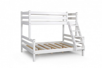 Адель кровать двухъярусная с наклонной лестницей Белый в Игарке - igarka.mebel54.com | фото