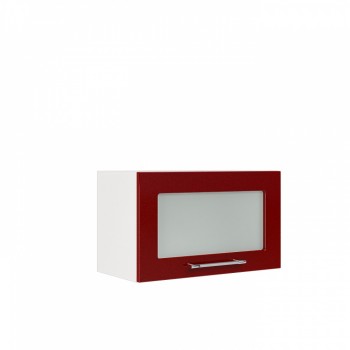 Бруклин ШВГС 600 Шкаф верхний горизонтальный со стеклом (Бетон белый/корпус Белый) в Игарке - igarka.mebel54.com | фото
