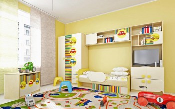 Детская комната Клаксон (Бежевый/корпус Клен) в Игарке - igarka.mebel54.com | фото