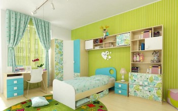 Детская комната Твит (Белый/Зеленый/корпус Клен) в Игарке - igarka.mebel54.com | фото