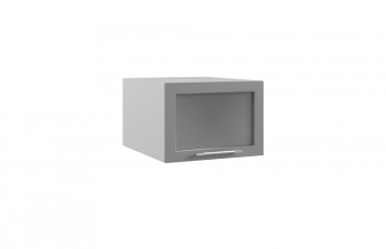 Гарда ГПГС 500 шкаф верхний горизонтальный глубокий со стеклом (Белый Эмалит/корпус Серый) в Игарке - igarka.mebel54.com | фото