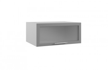 Гарда ГПГС 800 шкаф верхний горизонтальный глубокий со стеклом (Белый Эмалит/корпус Серый) в Игарке - igarka.mebel54.com | фото