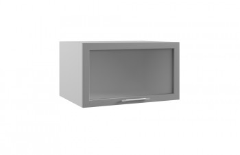 Гарда ГВПГС 800 шкаф верхний горизонтальный глубокий со стеклом высокий (Белый Эмалит/корпус Серый) в Игарке - igarka.mebel54.com | фото