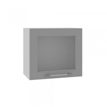 Гарда ВПГС 500 шкаф верхний горизонтальный со стеклом высокий (Белый Эмалит/корпус Серый) в Игарке - igarka.mebel54.com | фото