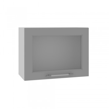 Гарда ВПГС 600 шкаф верхний горизонтальный со стеклом высокий (Белый Эмалит/корпус Серый) в Игарке - igarka.mebel54.com | фото