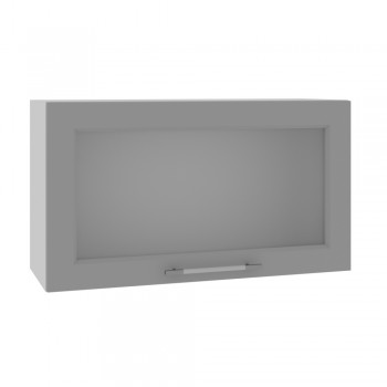 Гарда ВПГС 800 шкаф верхний горизонтальный со стеклом высокий (Белый Эмалит/корпус Серый) в Игарке - igarka.mebel54.com | фото