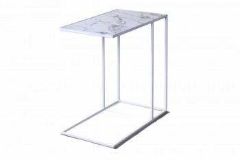 Журнальный столик Stone 018 (Прямоугольный) Металл/Керамика 500 Белый в Игарке - igarka.mebel54.com | фото