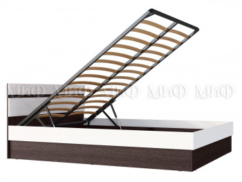 Ким кровать с подъемным механизмом 1,4 (Венге/белый глянец) в Игарке - igarka.mebel54.com | фото