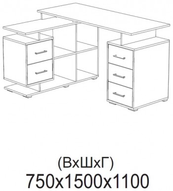 Компьютерный стол угловой СКМУ-3 белый в Игарке - igarka.mebel54.com | фото