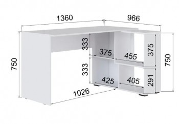 Компьютерный стол угловой СКМУ-4 белый в Игарке - igarka.mebel54.com | фото