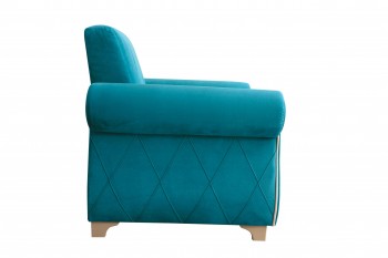 Кресло для отдыха "Порто" (велюр киви бирюза / микровельвет крем) в Игарке - igarka.mebel54.com | фото