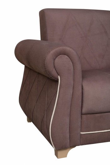 Кресло для отдыха "Порто" (велюр текстура лиловый / микровельвет крем)/осн. в Игарке - igarka.mebel54.com | фото