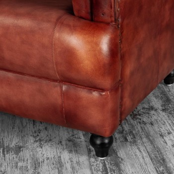 Кресло кожаное Лофт Честер-Нью (Коричневый) в Игарке - igarka.mebel54.com | фото