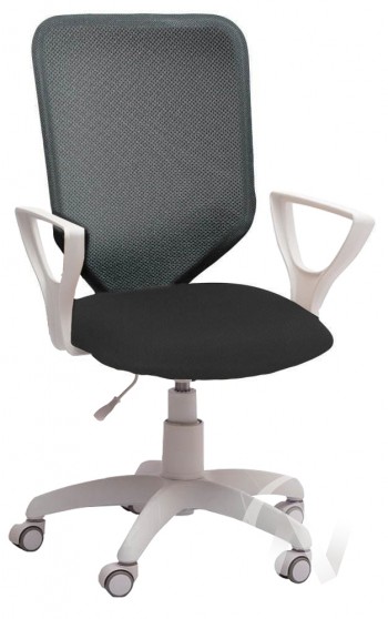 Кресло компьютерное Элегия S (белый/ткань сетка темно-серая) в Игарке - igarka.mebel54.com | фото