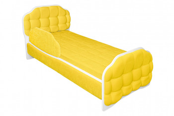 Кровать 160 Атлет 74 Жёлтый (мягкий бортик) в Игарке - igarka.mebel54.com | фото