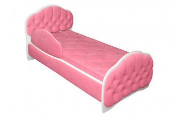 Кровать 160 Гармония 89 Розовый (мягкий бортик) в Игарке - igarka.mebel54.com | фото