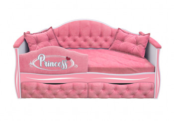 Кровать 160 серии Иллюзия 2 ящика 36 Розовый (мягкий бортик/подушки) в Игарке - igarka.mebel54.com | фото