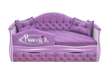 Кровать 160 серии Иллюзия 2 ящика 67 Светло-фиолетовый (подушки/мягкий бортик) в Игарке - igarka.mebel54.com | фото