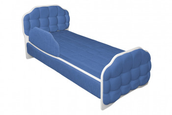 Кровать 170 Атлет 29 Синий (мягкий бортик) в Игарке - igarka.mebel54.com | фото