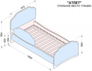 Кровать 170 Атлет 96 Серый (мягкий бортик) в Игарке - igarka.mebel54.com | фото