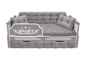 Кровать 170 серии Спорт 1 ящик 45 Серый (подушки) в Игарке - igarka.mebel54.com | фото