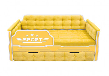 Кровать 170 серии Спорт 1 ящик 74 Жёлтый (мягкие боковые накладки) в Игарке - igarka.mebel54.com | фото