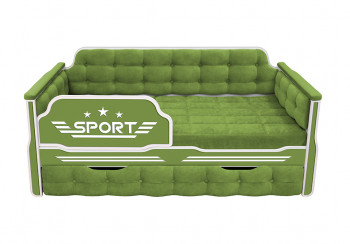 Кровать 170 серии Спорт 1 ящик 76 Зелёный (мягкие боковые накладки) в Игарке - igarka.mebel54.com | фото