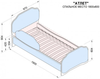 Кровать 180 Атлет 02 Бежевый (мягкий бортик) в Игарке - igarka.mebel54.com | фото