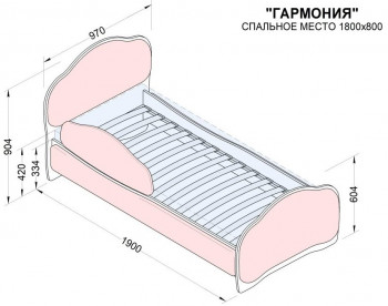 Кровать 180 Гармония 18 Бордовый (мягкий бортик) в Игарке - igarka.mebel54.com | фото