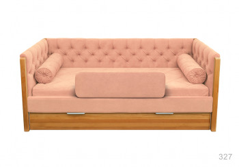 Кровать 180 серии Леди + ящик 15 Бледно-розовый (мягкий бортик/подушка валик) в Игарке - igarka.mebel54.com | фото