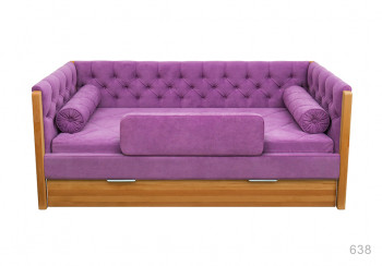 Кровать 180 серии Леди + ящик 32 Фиолетовый (мягкий бортик/подушка валик) в Игарке - igarka.mebel54.com | фото