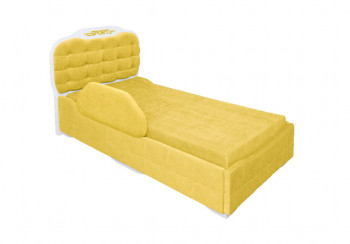 Кровать 190 Атлет Lux 74 Жёлтый (мягкий бортик) в Игарке - igarka.mebel54.com | фото
