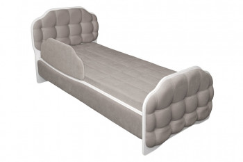 Кровать 190 Атлет Lux 96 Серый (мягкий бортик) в Игарке - igarka.mebel54.com | фото