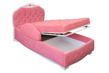 Кровать 190 Гармония Lux 32 Фиолетовый (мягкий бортик) в Игарке - igarka.mebel54.com | фото