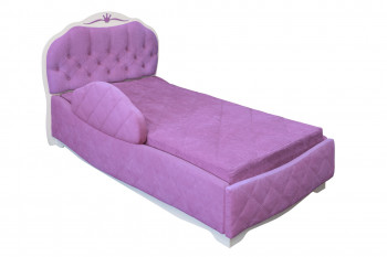 Кровать 190 Гармония Lux 67 Светло-фиолетовый (мягкий бортик) в Игарке - igarka.mebel54.com | фото