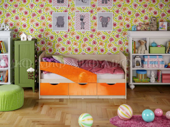 Кровать Бабочки 1,6м (Оранжевый металлик) в Игарке - igarka.mebel54.com | фото
