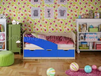 Кровать Бабочки 1,6м (Синий матовый) в Игарке - igarka.mebel54.com | фото
