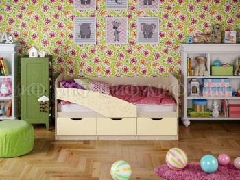 Кровать Бабочки 1,6м (Ваниль матовый) в Игарке - igarka.mebel54.com | фото