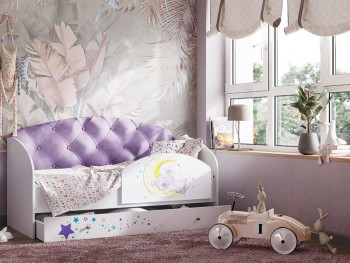 Кровать детская Звездочка Белый/Фиолетовый в Игарке - igarka.mebel54.com | фото