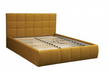 Кровать "Диана" ш. 1400 (Н=1010мм) (жаккард горчица) в Игарке - igarka.mebel54.com | фото