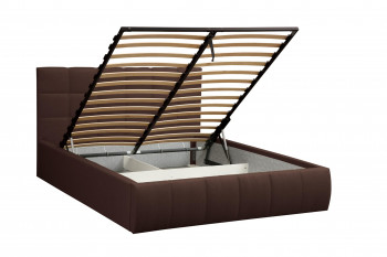 Кровать "Диана" ш. 1600 (Н=1010мм) (жаккард шоколад) в Игарке - igarka.mebel54.com | фото