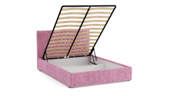 Кровать Гамма ш. 1400 (с основанием для хранения) (велюр тенерифе розовый) в Игарке - igarka.mebel54.com | фото