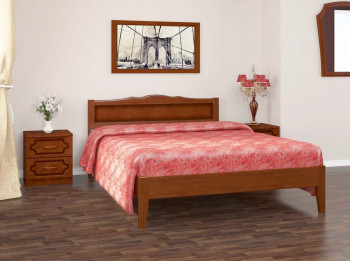 Кровать Карина-7 из массива сосны 1200*2000 Орех в Игарке - igarka.mebel54.com | фото