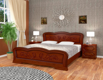 Кровать Карина-8 из массива сосны 1200*2000 Орех в Игарке - igarka.mebel54.com | фото