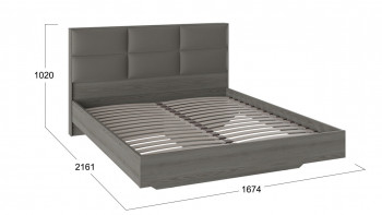 Кровать «Либерти» с мягким изголовьем Хадсон/Ткань Грей/1600 в Игарке - igarka.mebel54.com | фото