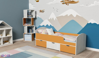 Кровать Малыш-мини Винтерберг/Оранжевый в Игарке - igarka.mebel54.com | фото