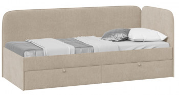 Кровать «Молли» с мягкой обивкой (900) тип 1 (Микровелюр Scandi Cream 03) в Игарке - igarka.mebel54.com | фото