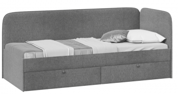 Кровать «Молли» с мягкой обивкой (900) тип 1 (Микровелюр Scandi Graphite 22) в Игарке - igarka.mebel54.com | фото