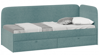 Кровать «Молли» с мягкой обивкой (900) тип 1 (Микровелюр Scandi Indigo 11) в Игарке - igarka.mebel54.com | фото