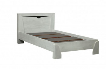 Кровать одинарная 33.07 с настилом "Лючия" (ш. 900)/(бетон пайн белый / венге / белый) в Игарке - igarka.mebel54.com | фото
